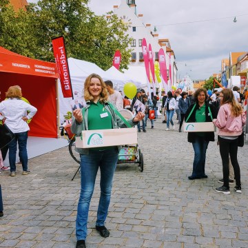 Jobmeile 2018 Messestand "Pflege&DU" auf der Jobmeile in Neumarkt